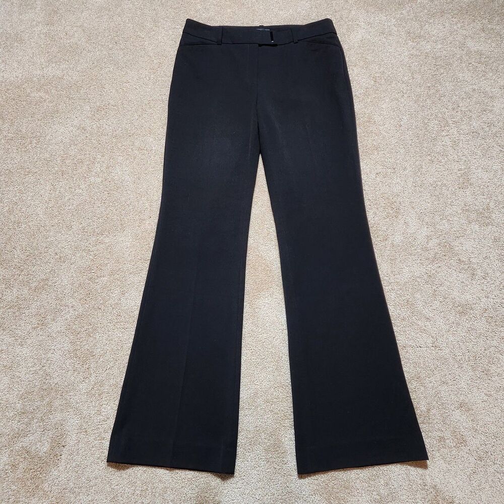 WHBM Dress Pants Women 6 Black Mid Rise The Slim Flare